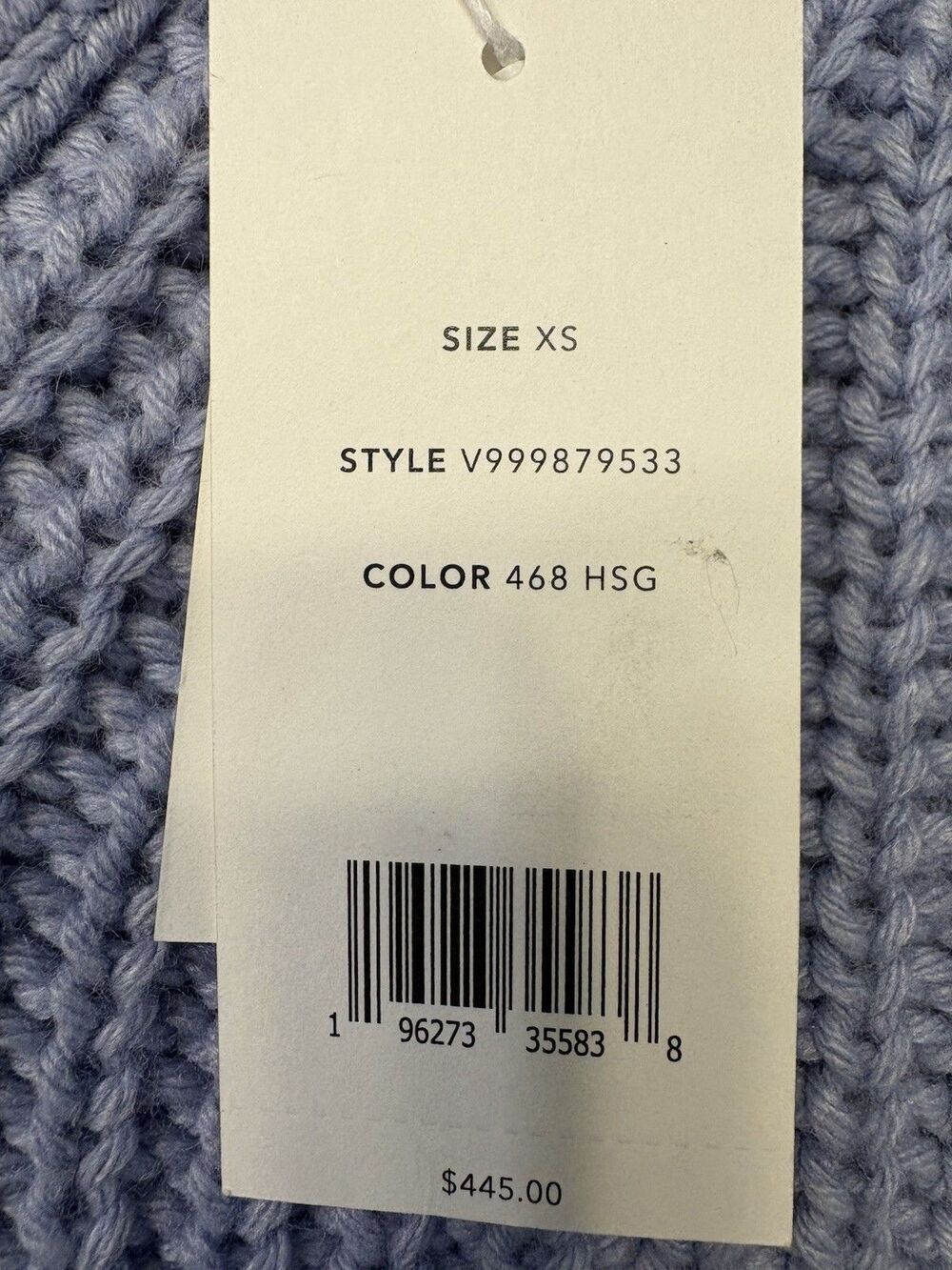 VINCE women Sky Granite Chunky Shaker Stitch Wool Cashmere Sweater size XS $445 - Picture 6 of 8